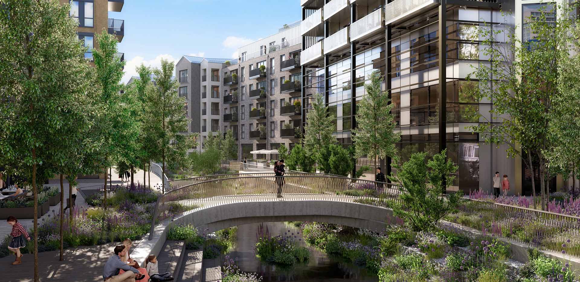 Wandsworth Mills, Exterior CGI of the courtyard